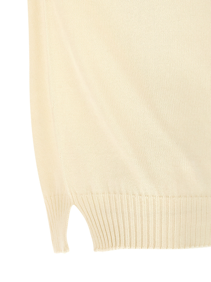 MA'RY'YA Weißer Strickcardigan aus Baumwolle