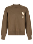 Ami Paris Beige Wollstrickjacke