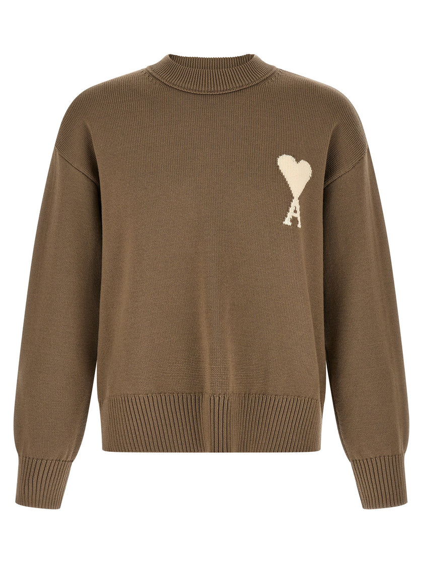 Ami Paris Beige Wollstrickjacke