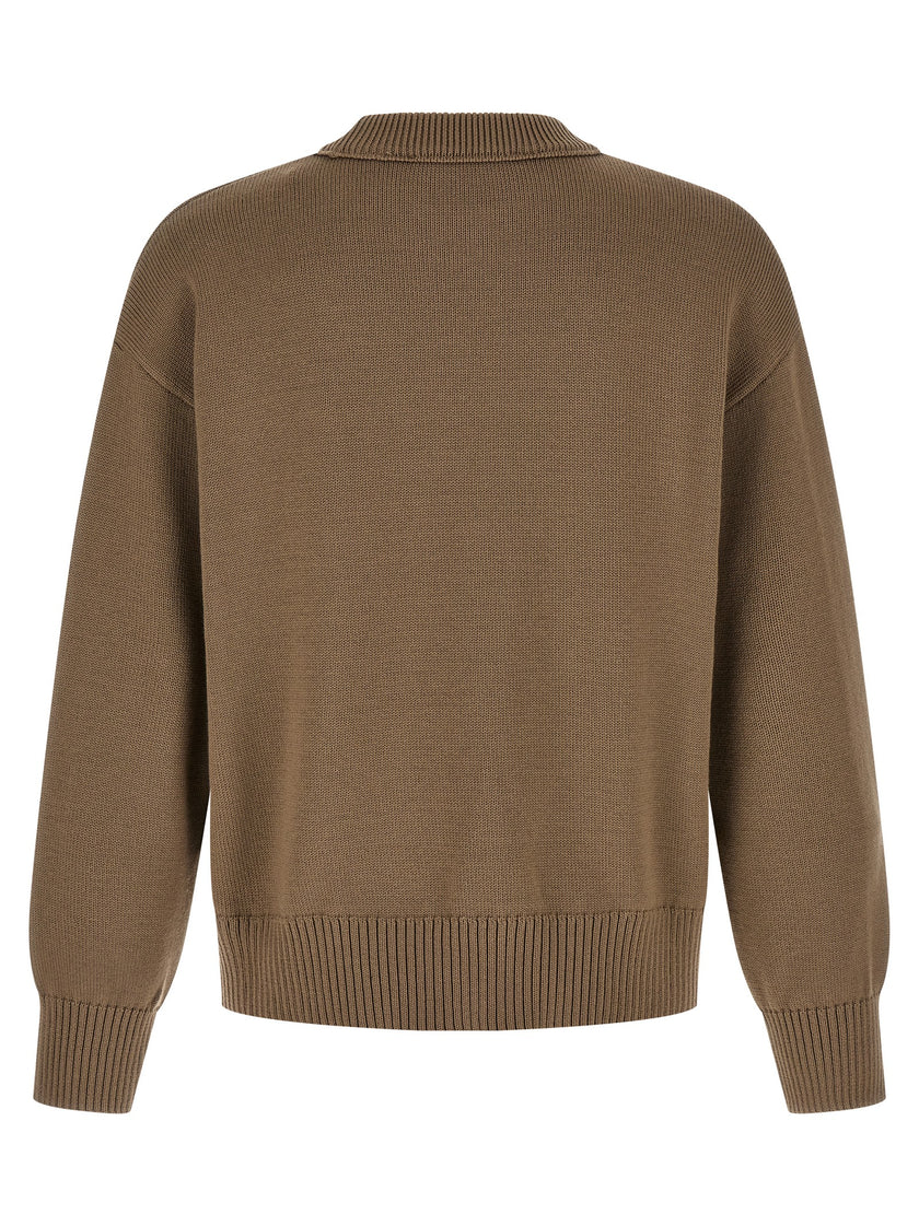 Ami Paris Beige Wollstrickjacke