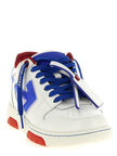 Off-White Blaue Leder-Sneaker im Athletic-Stil