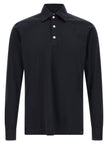 Kiton Blaues Baumwoll-Polohemd