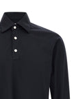 Kiton Blaues Baumwoll-Polohemd
