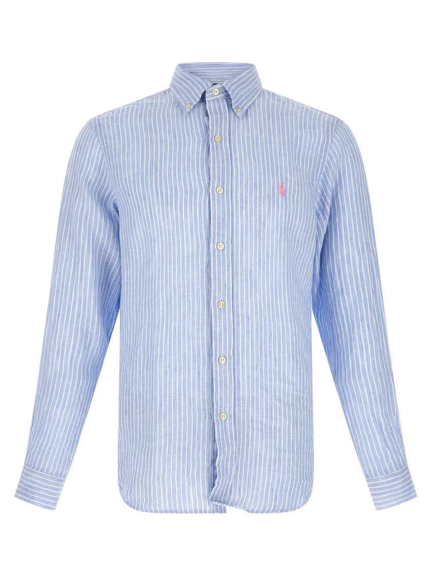 Polo Ralph Lauren Blaue Leinenbluse