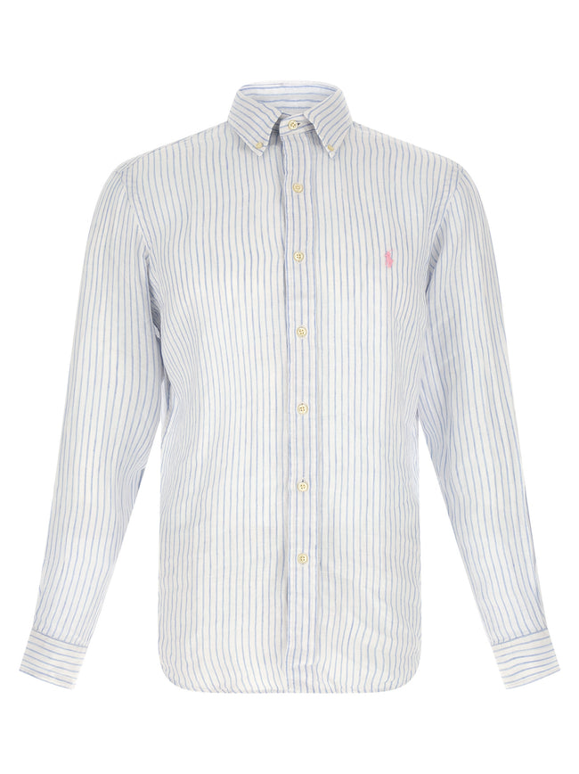 Polo Ralph Lauren Blaue Leinenbluse