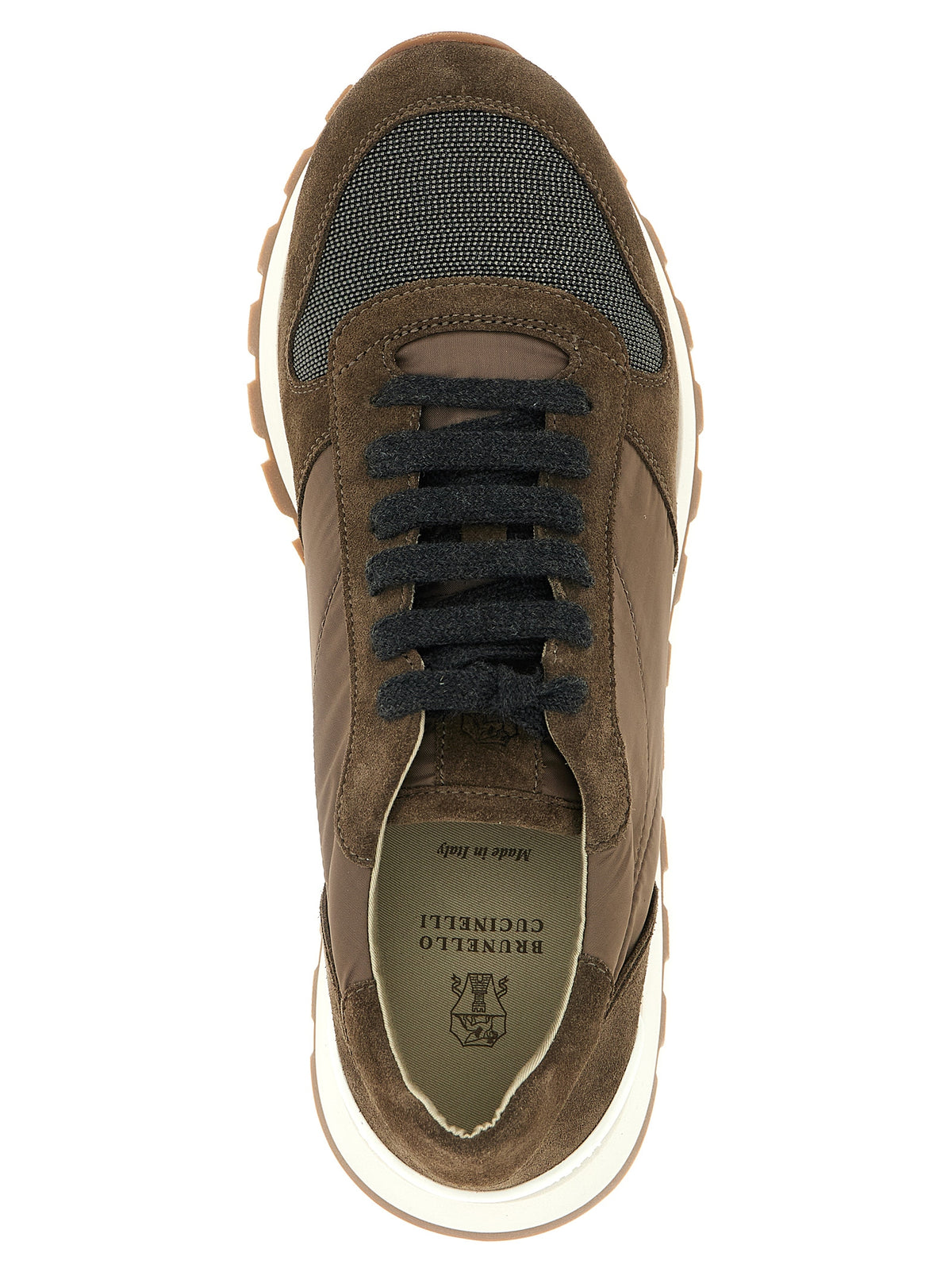 Brunello Cucinelli Two-Tone Athletic Calfskin Sneakers