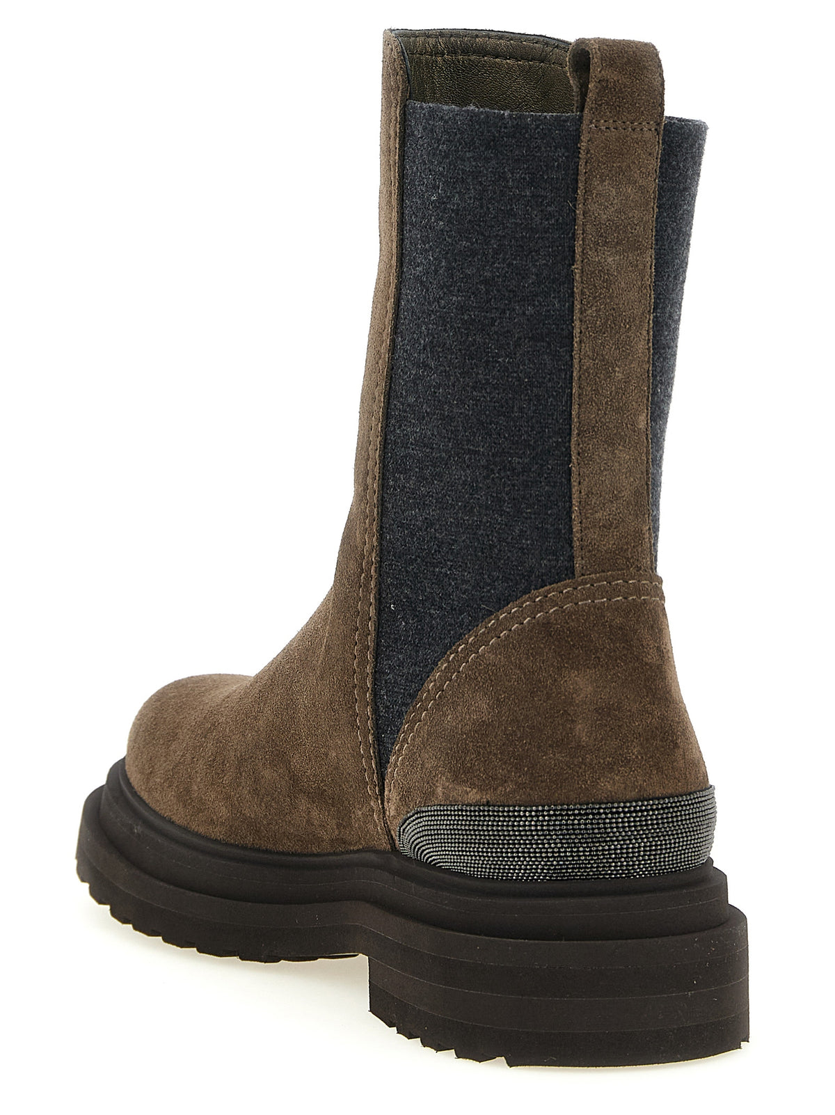 Brunello Cucinelli brown calfskin ankle boots