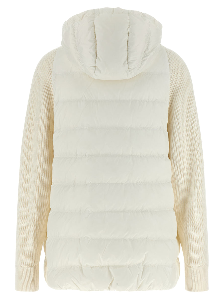 Brunello Cucinelli Weiße Polyester-Jacke in voller Länge