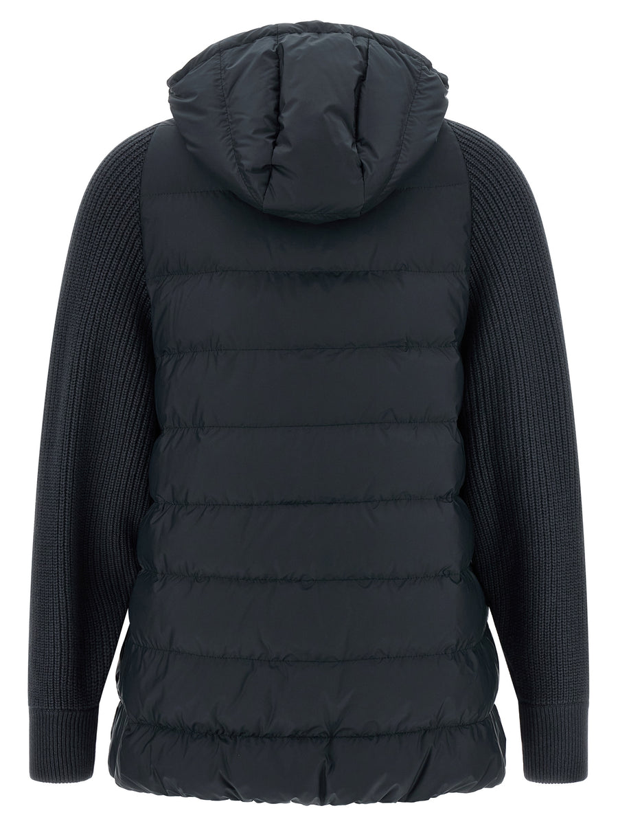 Brunello Cucinelli Blaue Polyester-Jacke in voller Länge