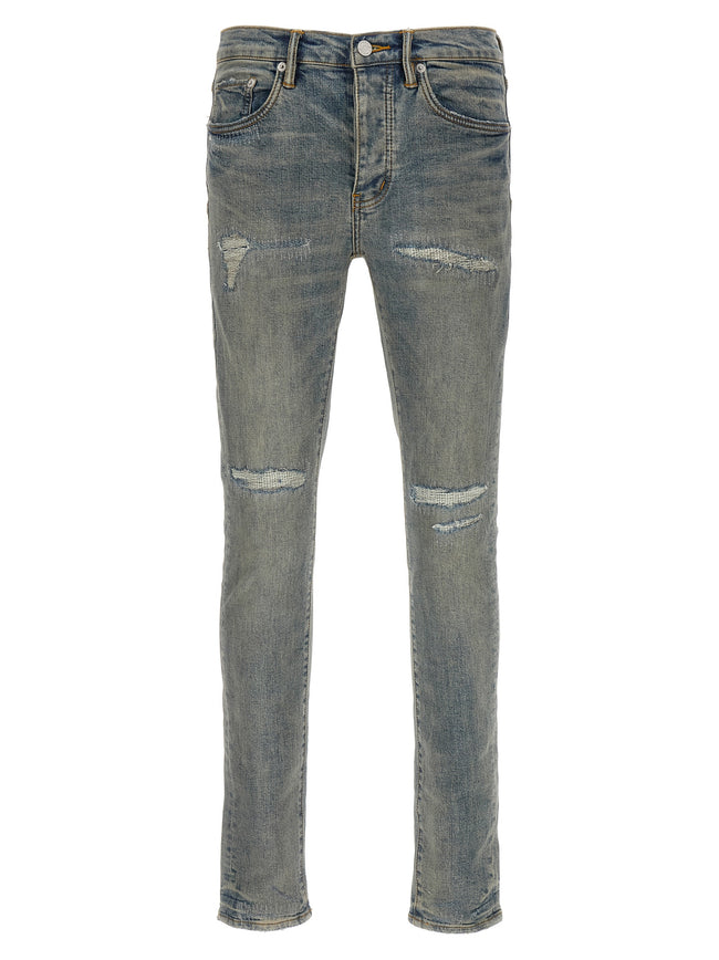 PURPLE Blaue Baumwoll-Jeans im Slim Fit