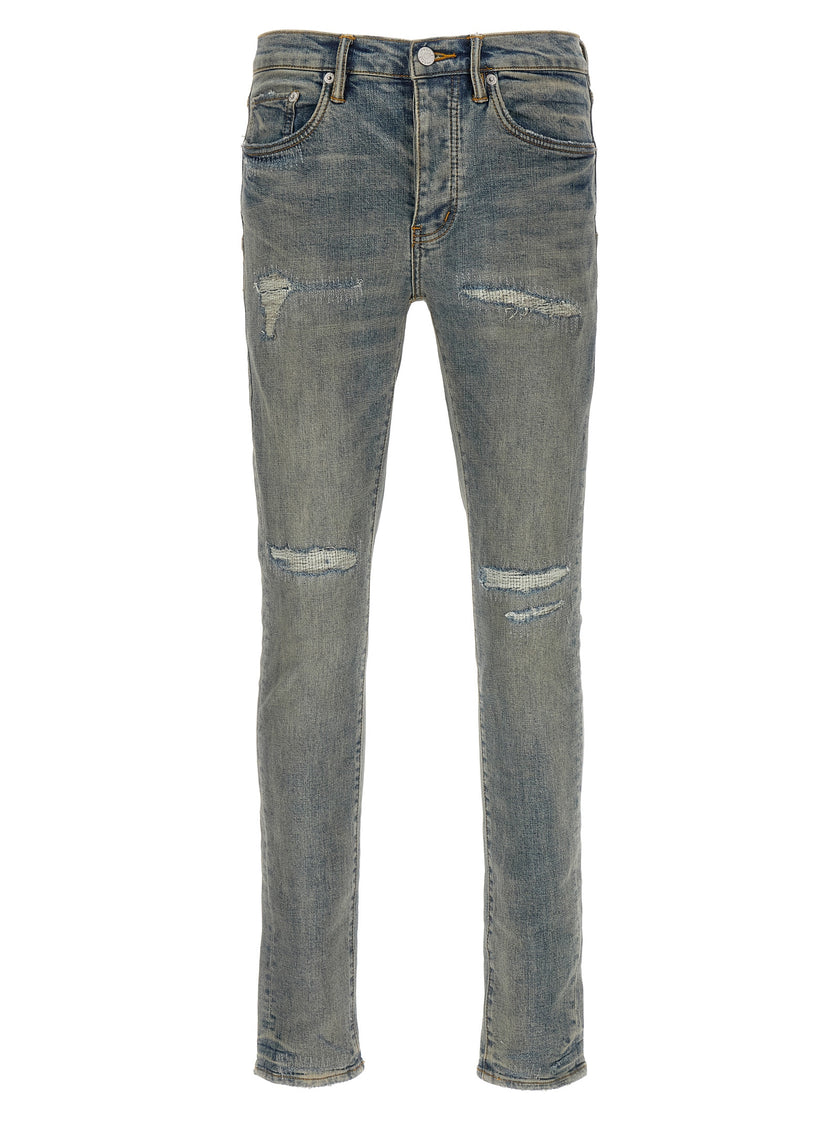 PURPLE Blaue Baumwoll-Jeans im Slim Fit