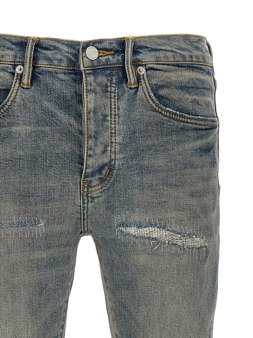 PURPLE Blaue Baumwoll-Jeans im Slim Fit