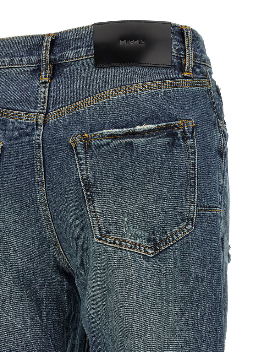 PURPLE Blaue Jeans aus Baumwolle im geraden Schnitt