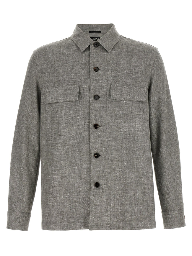 ZEGNA Bicolor Leinenbluse