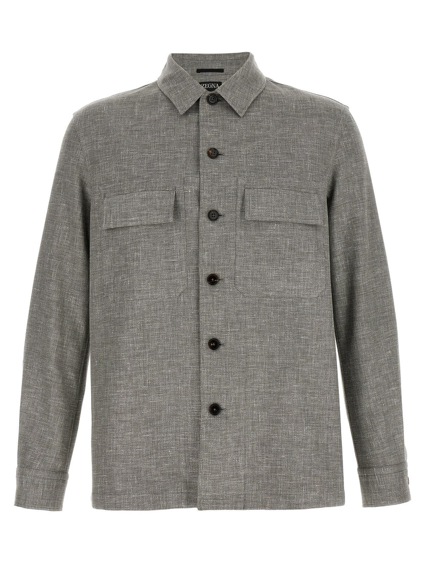 ZEGNA Bicolor Leinenbluse