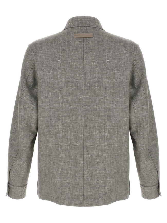 ZEGNA Bicolor Leinenbluse
