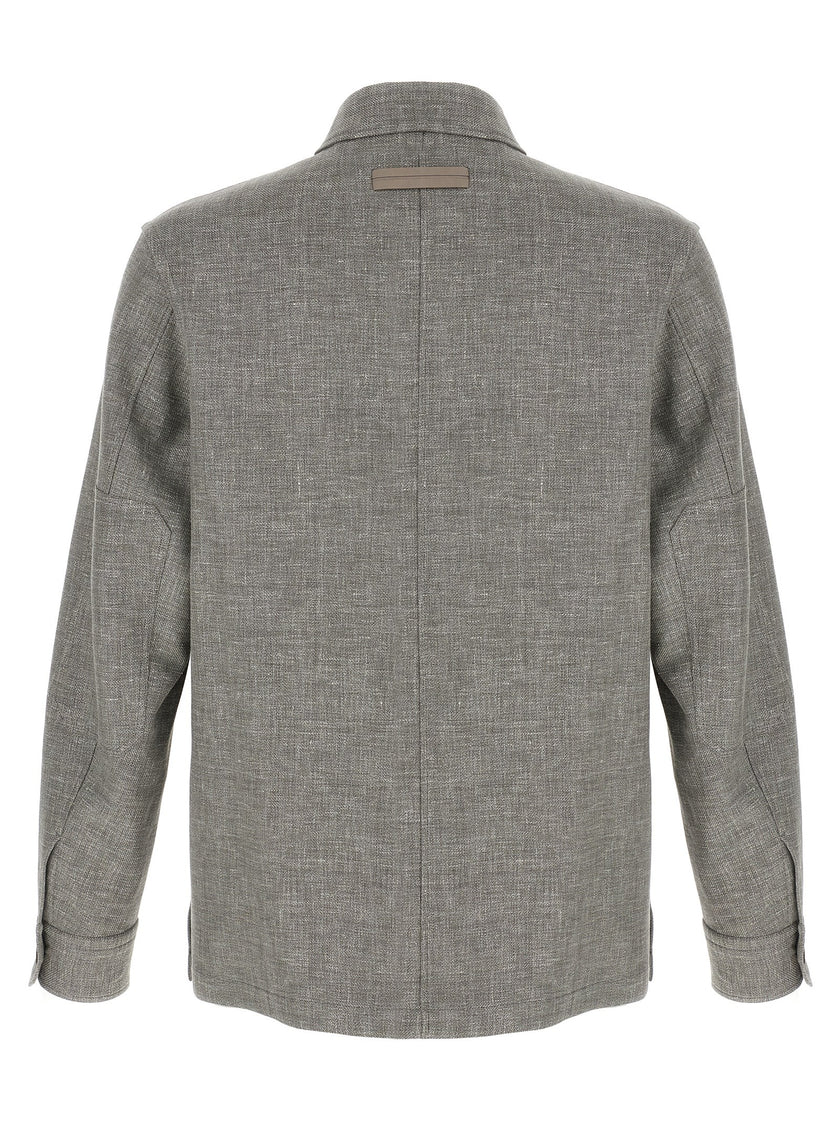 ZEGNA Bicolor Leinenbluse