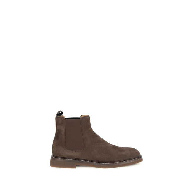 Brunello Cucinelli Chelsea Boots aus braunem Kalbsleder (Bos Taurus)