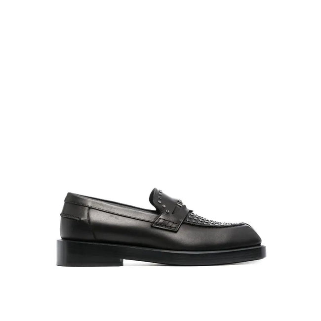 Versace Schwarze Leder Loafer zum Hineinschlüpfen