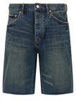 PURPLE Blaue Baumwoll-Bermudashorts