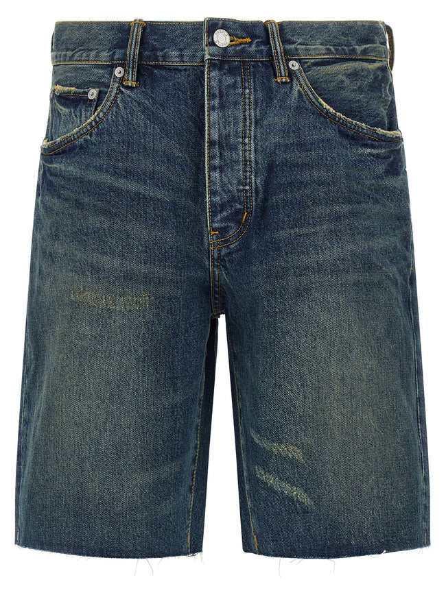 PURPLE Blaue Baumwoll-Bermudashorts