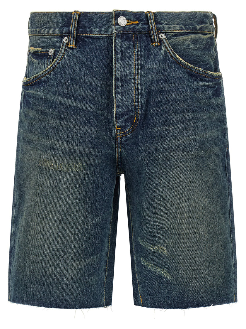 PURPLE Blaue Baumwoll-Bermudashorts