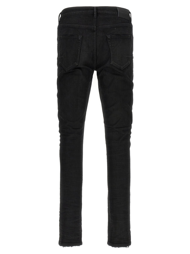 PURPLE Schwarze Baumwoll-Jeans mit schmal zulaufendem Bein