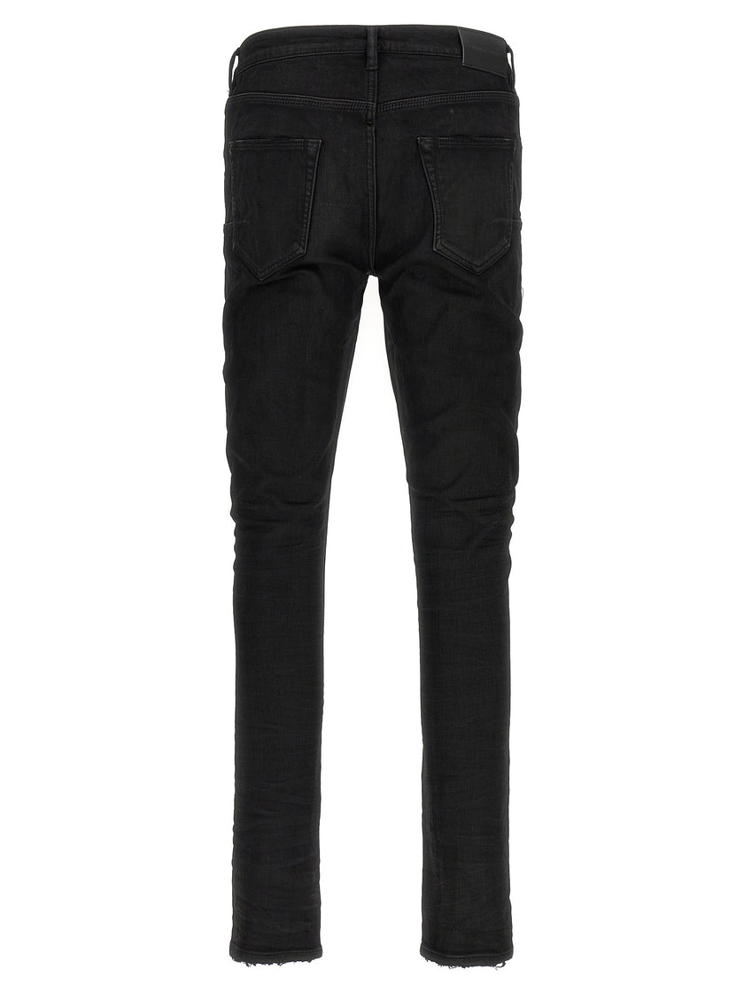 PURPLE Schwarze Baumwoll-Jeans mit schmal zulaufendem Bein