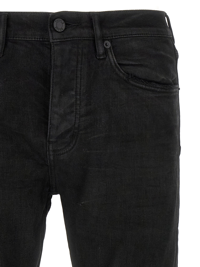 PURPLE Schwarze Baumwoll-Jeans mit schmal zulaufendem Bein