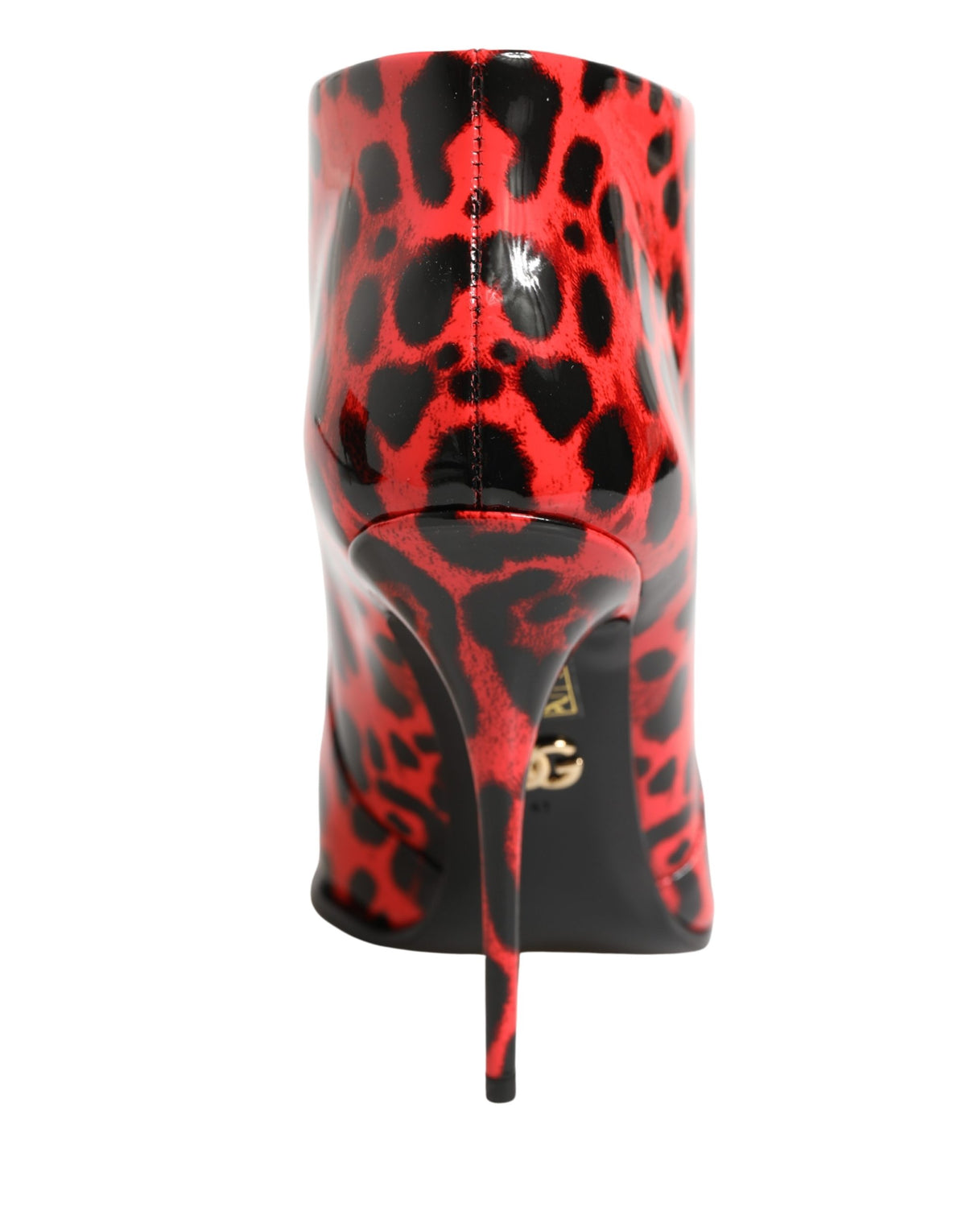 Dolce & Gabbana Rote Leo-Print Cardinale Stiefeletten
