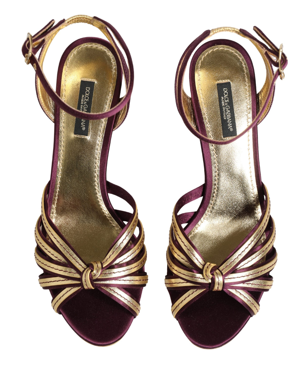 Dolce & Gabbana Purple Gold Keira Pearl Shoes Sandals