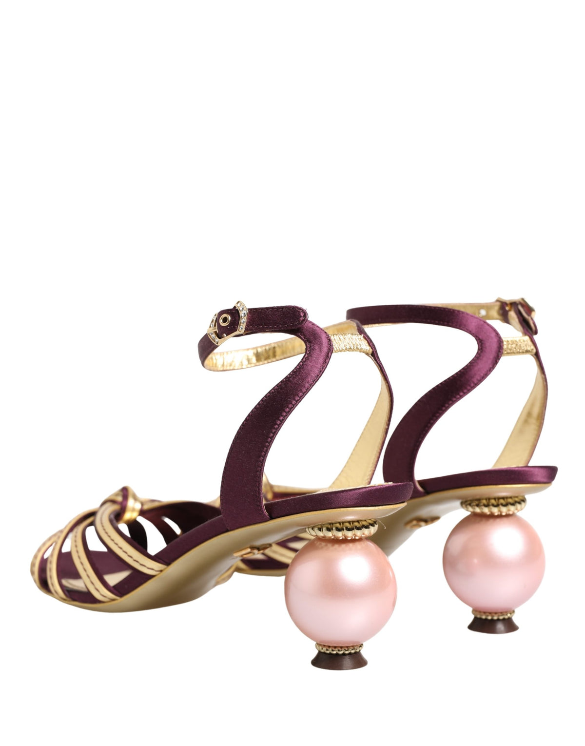 Dolce & Gabbana Purple Gold Keira Pearl Shoes Sandals
