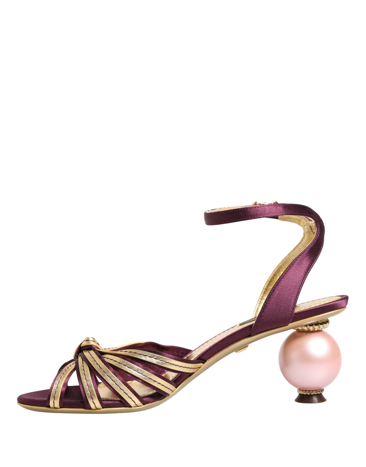 Dolce & Gabbana Purple Gold Keira Pearl Shoes Sandals