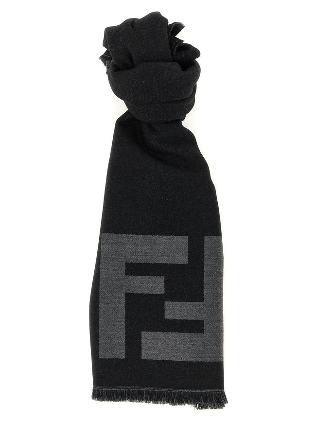 Fendi Schal aus schwarzer Schurwolle