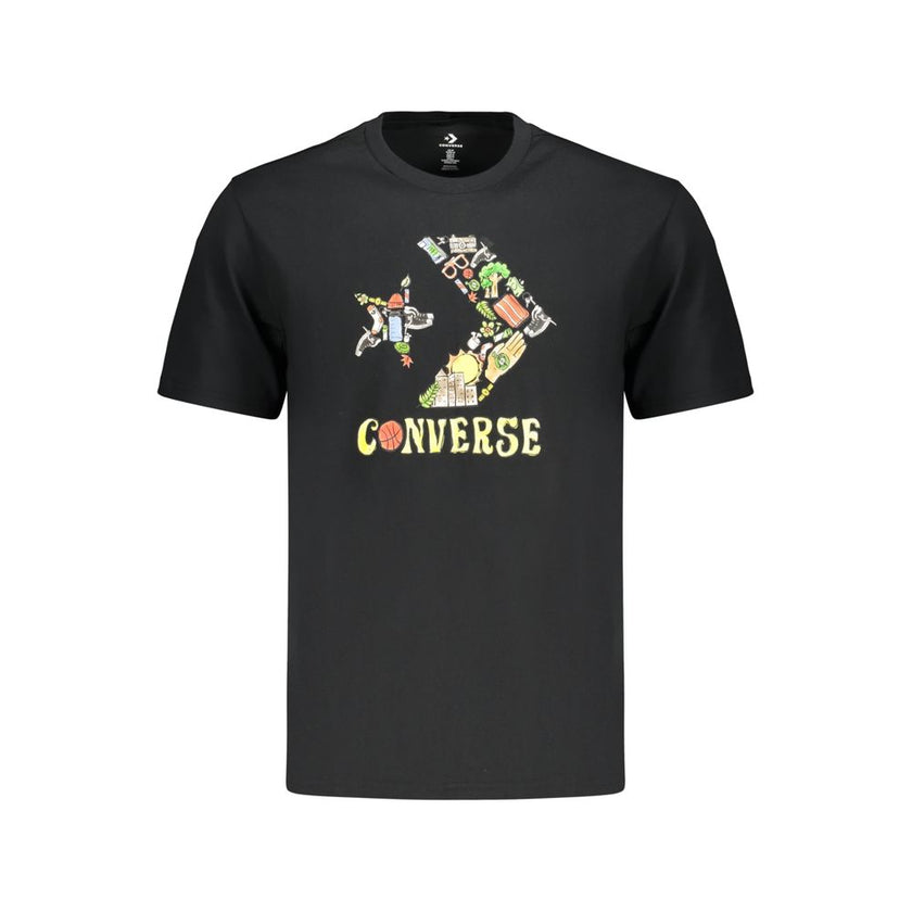 Converse Schwarzes Baumwoll-T-Shirt für Herren