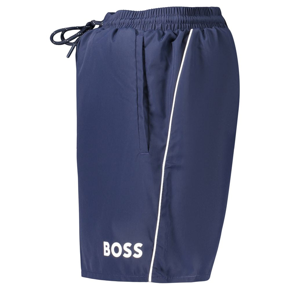 Hugo Boss Blaue Polyester-Badehose für Herren