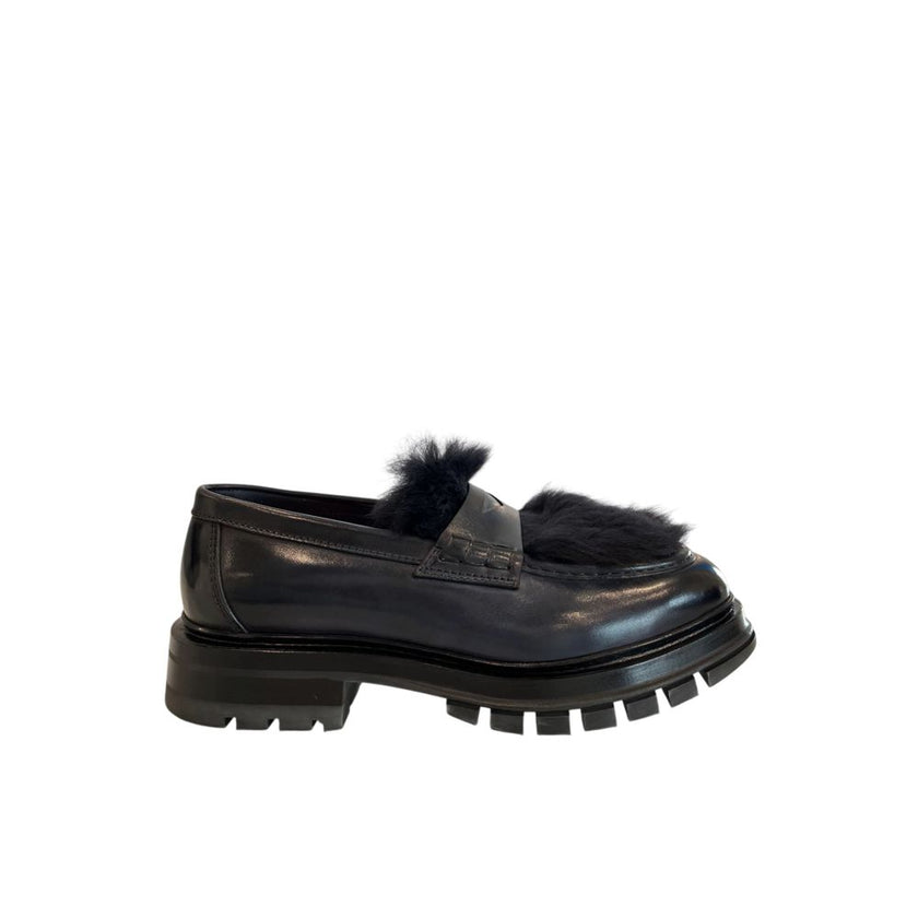 Santoni Blaue Mokassins aus Leder für Herren