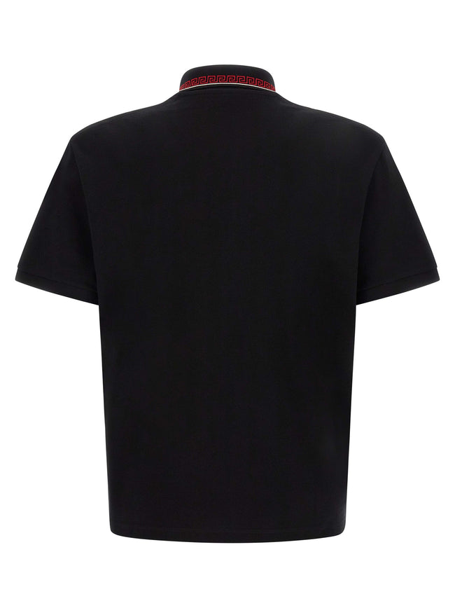Versace Schwarzes Baumwoll-Poloshirt