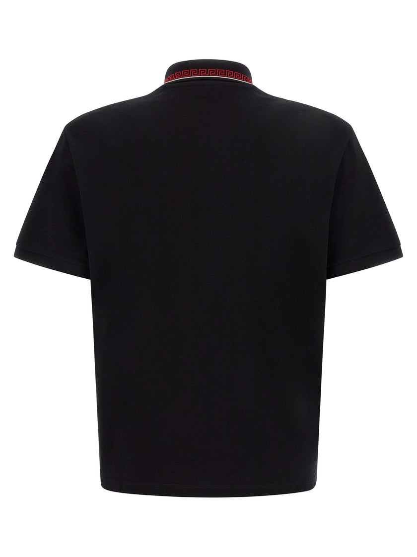 Versace Schwarzes Baumwoll-Poloshirt