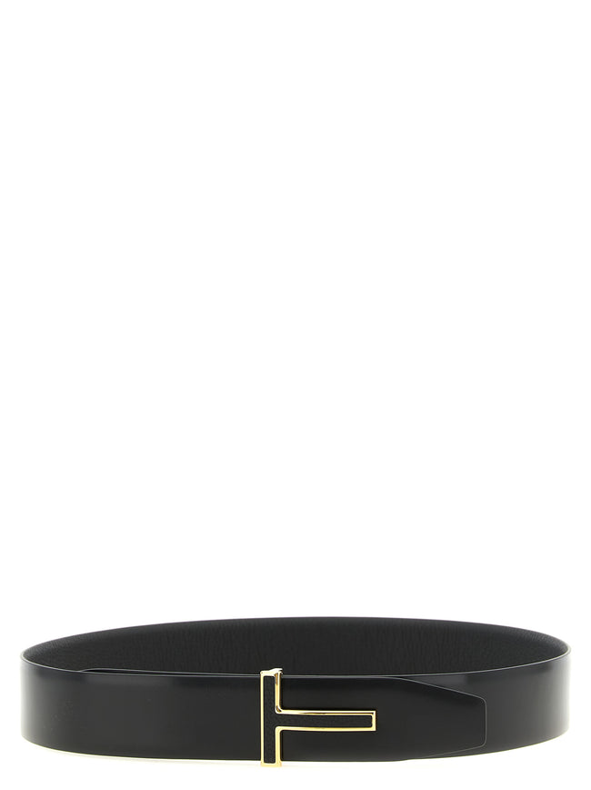 Tom Ford Schwarzer Kalbsleder Gürtel Regular