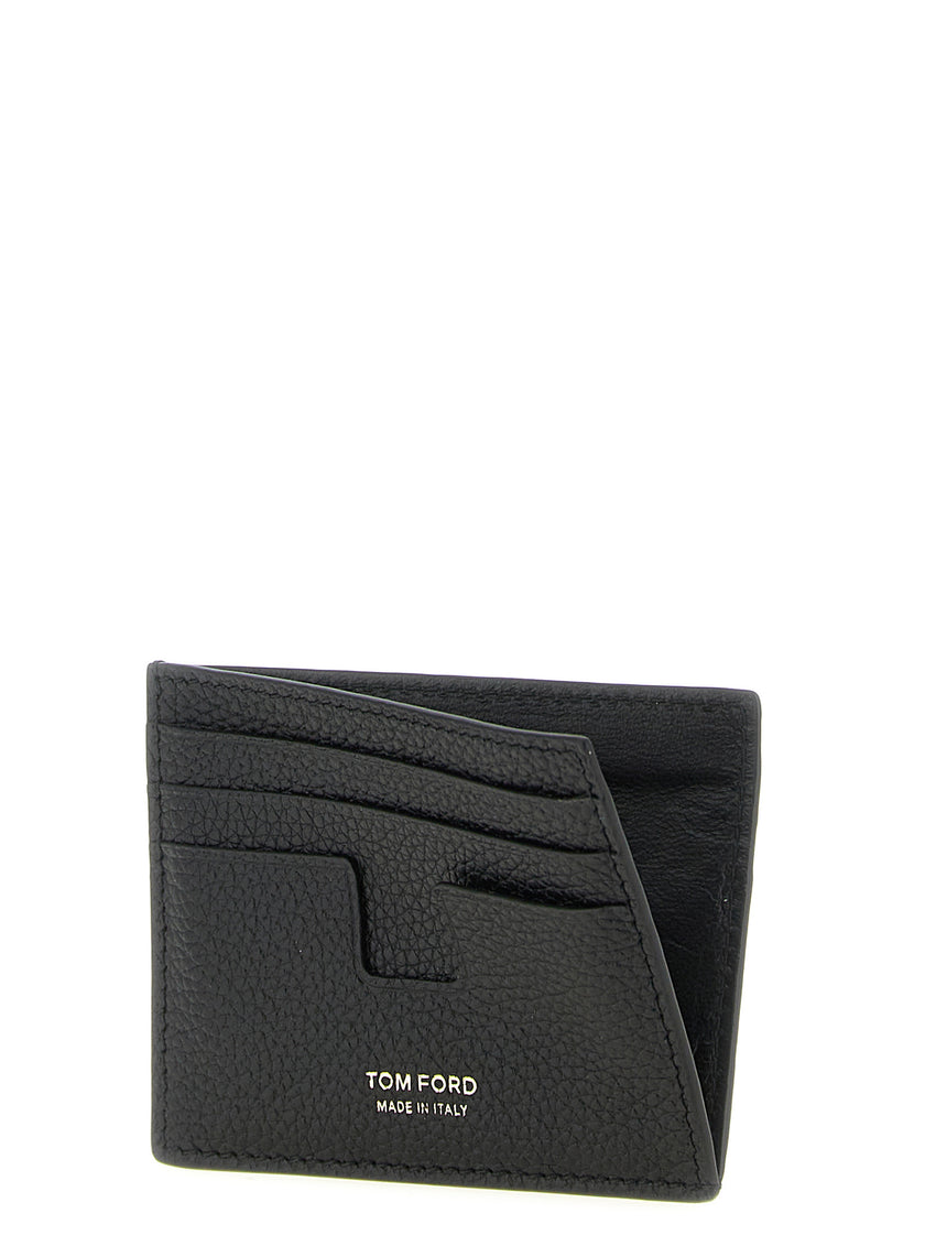 Tom Ford Schwarzer Kalbsleder-Kartenetui