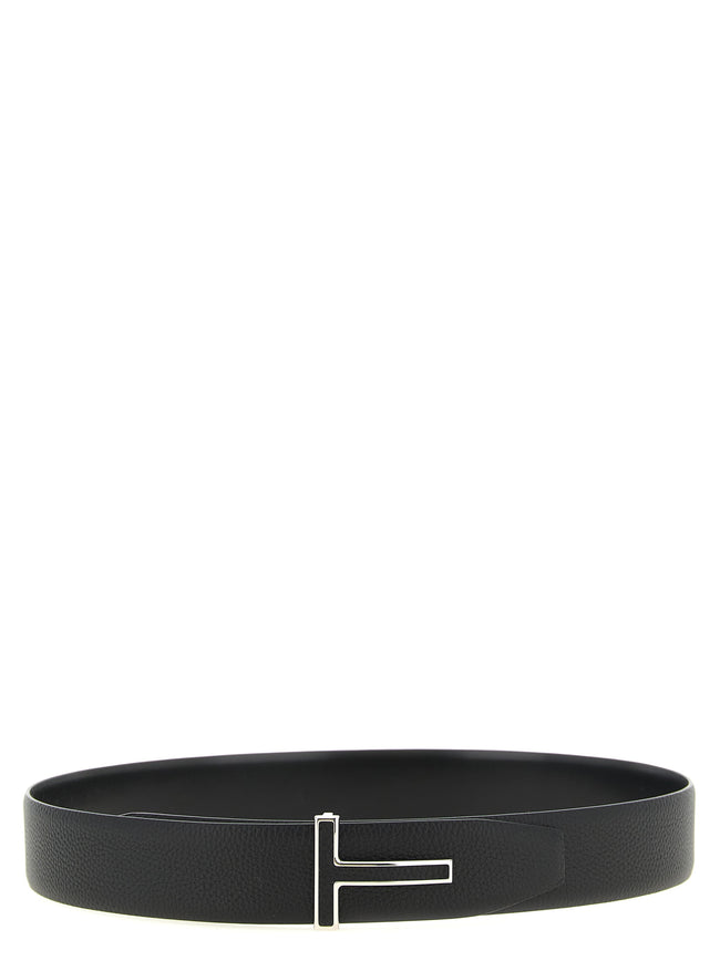 Tom Ford Schwarzer Kalbsleder Gürtel Regular