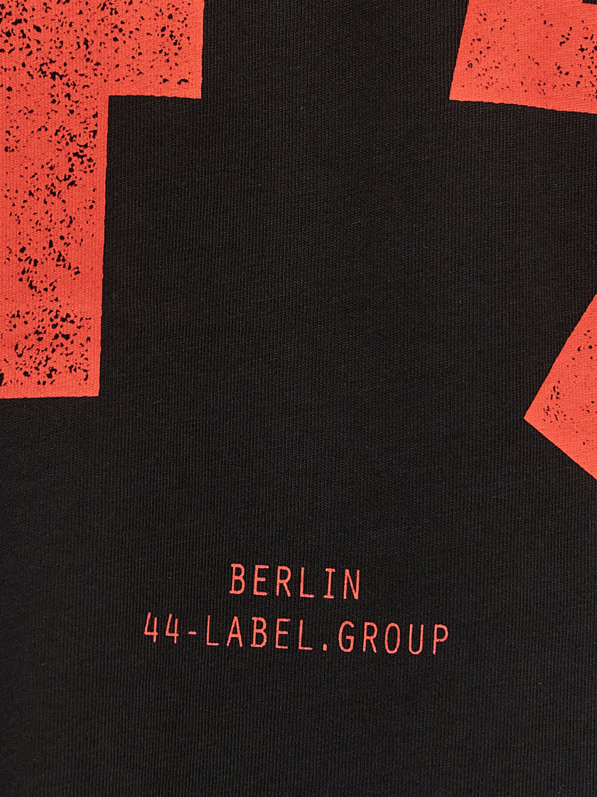 44 Label Group Schwarzes Baumwoll-T-Shirt