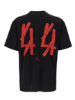 44 Label Group Schwarzes Baumwoll-T-Shirt