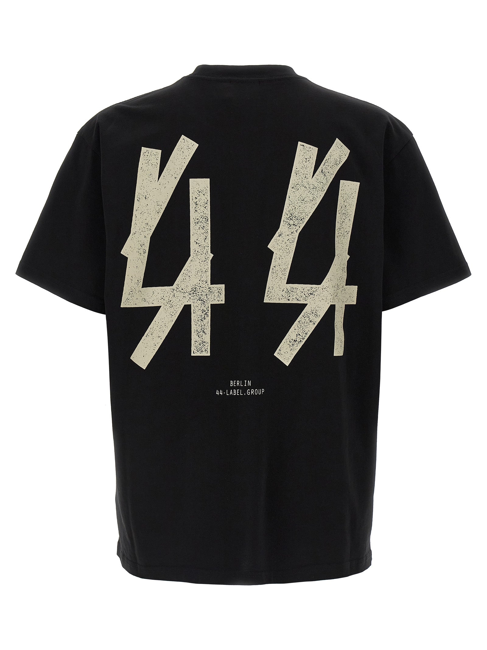 44 Label Group Schwarzes Baumwoll-T-Shirt