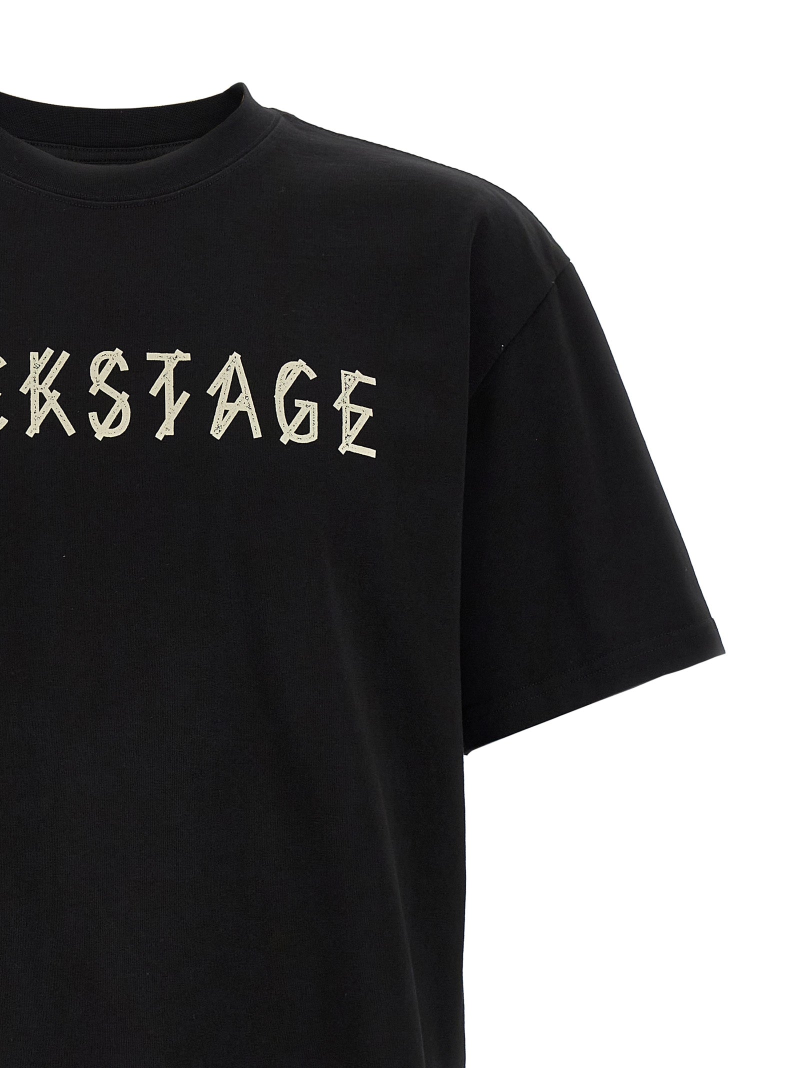 44 Label Group Schwarzes Baumwoll-T-Shirt