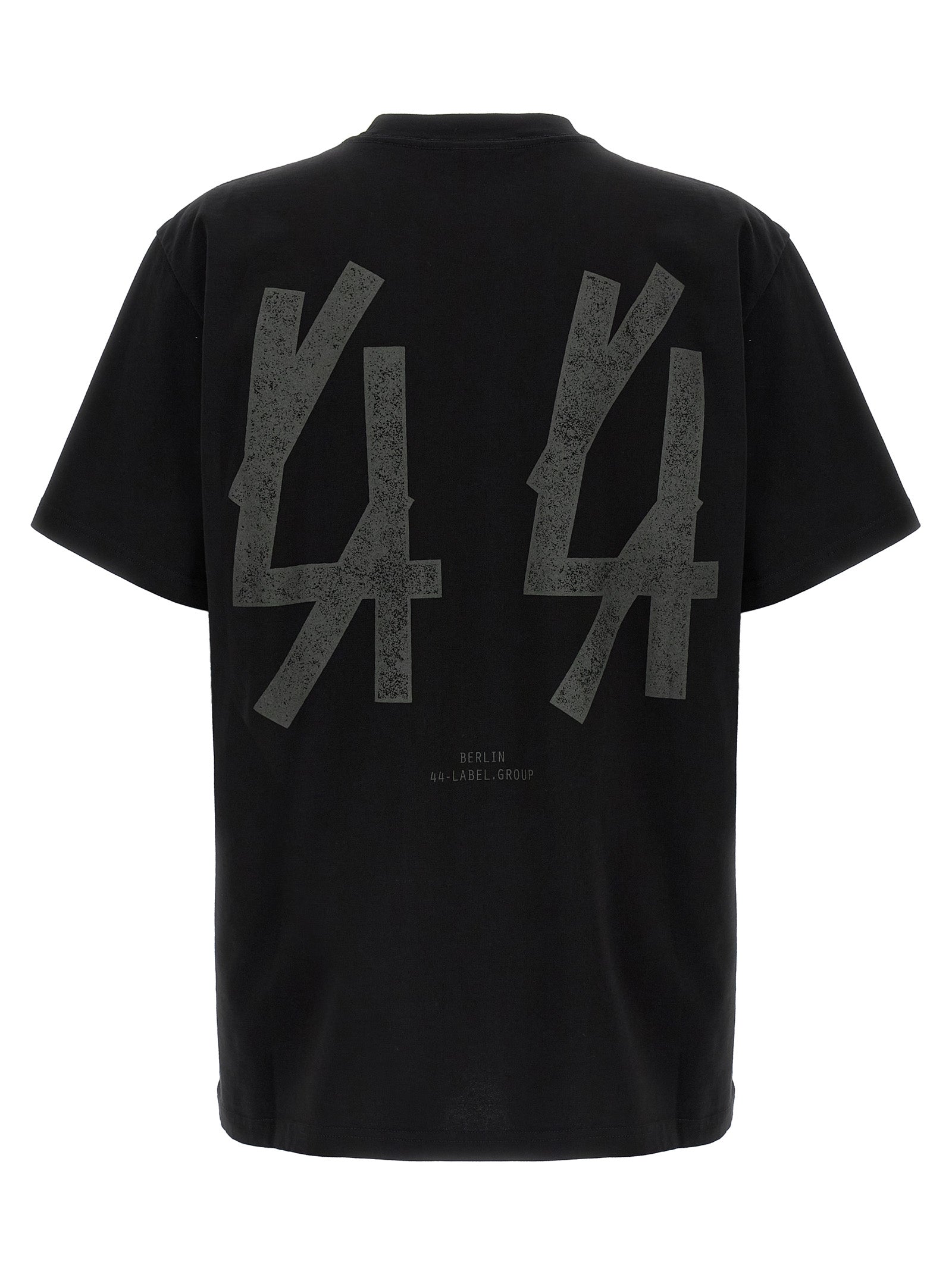 44 Label Group Schwarzes Baumwoll-T-Shirt