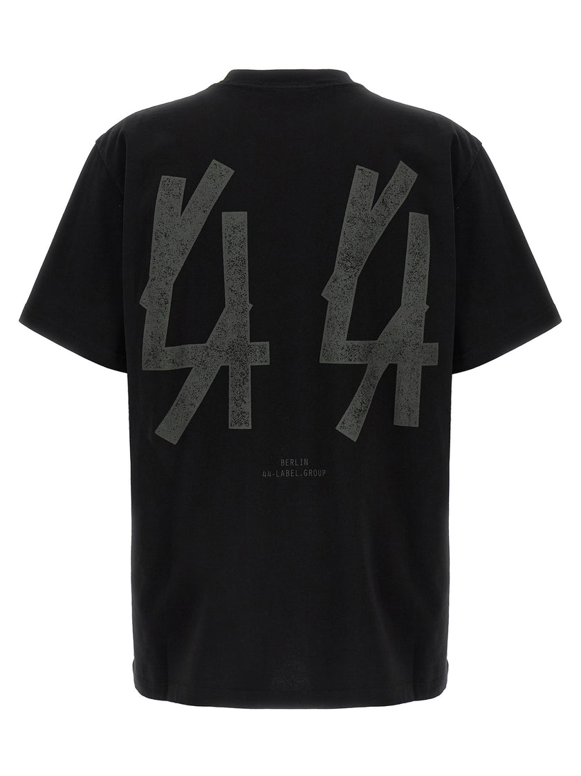 44 Label Group Schwarzes Baumwoll-T-Shirt
