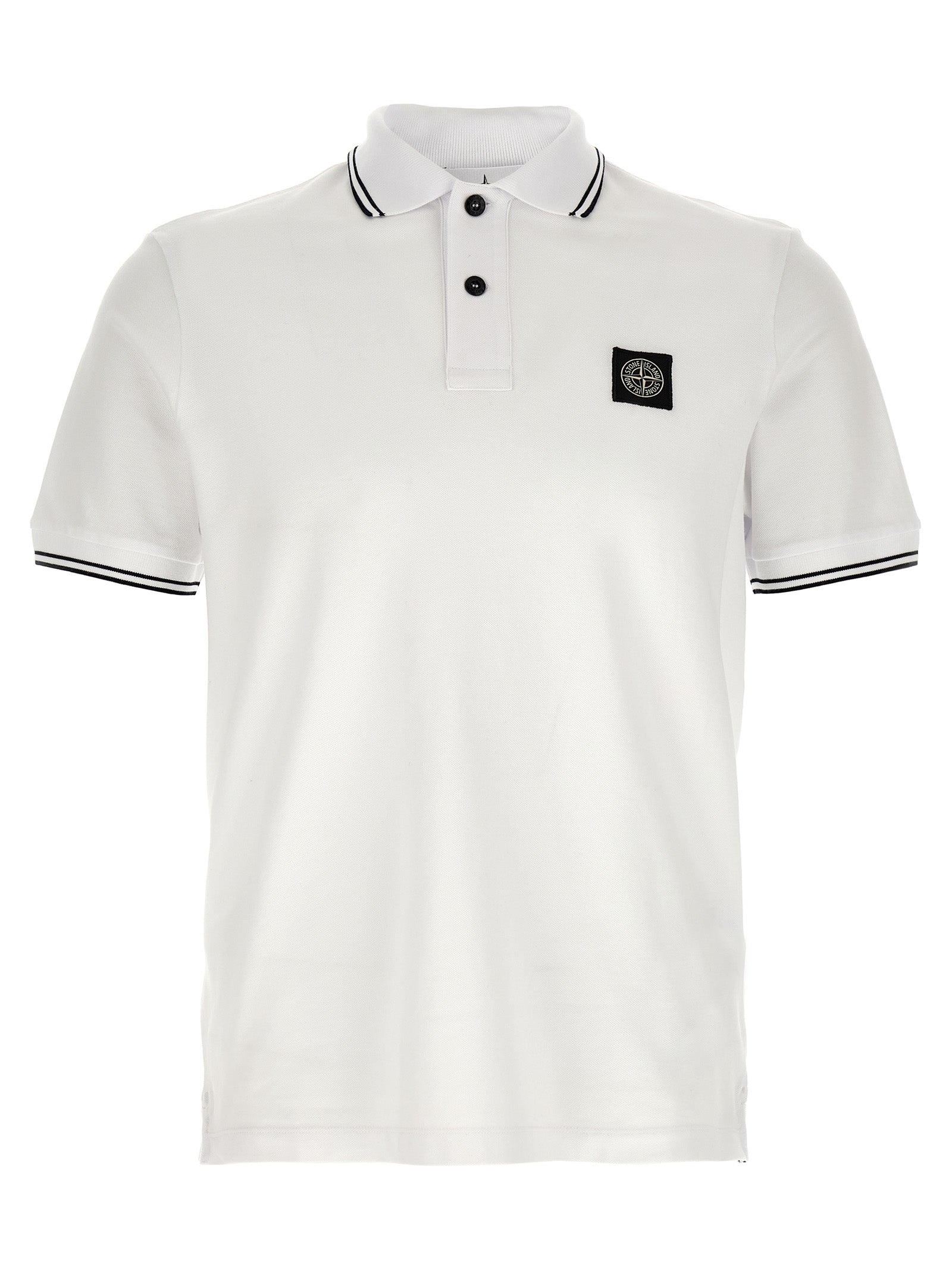 Stone Island Weißes Poloshirt aus Baumwolle