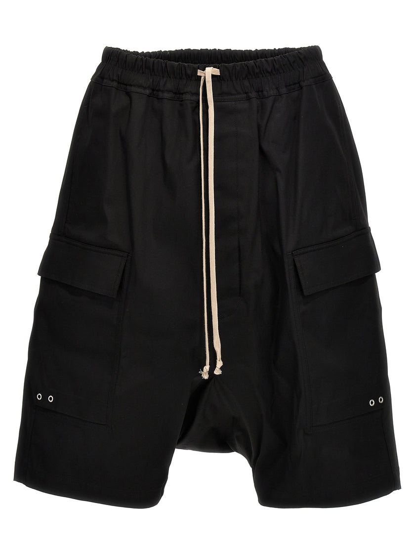 Rick Owens Schwarze Baumwoll-Bermudashorts